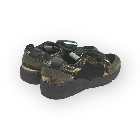 new P448 𖤐 Limited Edition Alex Charm Metallic Leather Sneakers 𖤐 Army 𖤐 40 - Picture 3 of 16